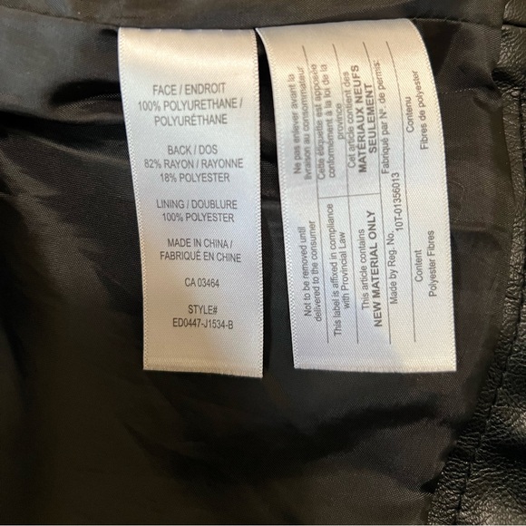 Faux Leather Jacket Women’s XS Black NWOT Ricki’s Casual Autumn - Picture 4 of 5